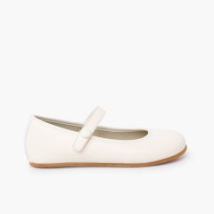 Merceditas Cerimónia barefoot tira aderente botão Cru
