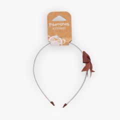 Bandolete fina dentada laço clássico Castanho