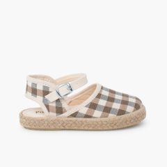 Alpercatas menina padrão vichy fivela Terra