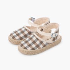 Alpercatas menina padrão vichy fivela Terra