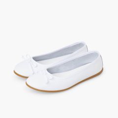 Sabrinas cerimónia pele lavável lacinho Branco