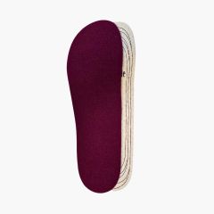 Palmilhas barefoot térmicas tamanhos grandes Bordeaux