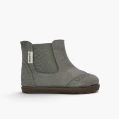 Botins barefoot menina picotado decorativo Cinzento