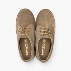 Blucher criança camurça colarinho atacadores Taupe