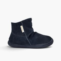 Botas barefoot efeito enrugado Azul Marinho