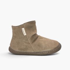 Botas barefoot efeito enrugado Taupe