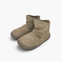 Botas barefoot efeito enrugado Taupe