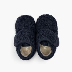Pantufas bota barefoot efeito felpudo Azul Marinho