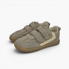 Sapatilhas barefoot efeito nobuck adorno lateral Taupe