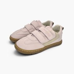 Sapatilhas barefoot efeito nobuck adorno lateral Rosa