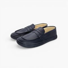 Mocassins escolares barefoot criança Azul Marinho