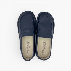 Mocassins escolares barefoot criança Azul Marinho