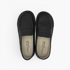 Mocassins escolares barefoot criança Preto