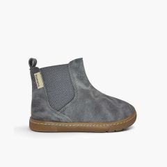 Botas barefoot efeito desgastado crianças Cinzento