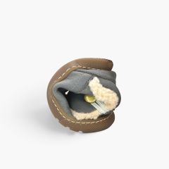 Botas barefoot com forro de pelo e fecho com botão Cinzento