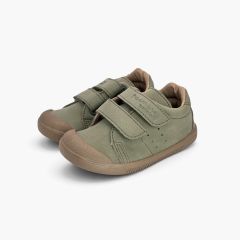 Sapatilhas maleáveis barefoot efeito nobuck Verde Seco