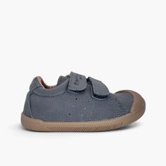 Sapatilhas maleáveis barefoot efeito nobuck Azul