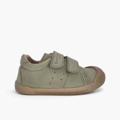 Sapatilhas maleáveis barefoot efeito nobuck Verde Seco