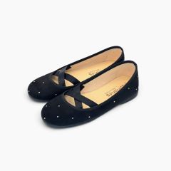 Sabrinas ballet tipo camurça tachas Preto