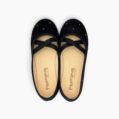 Sabrinas ballet tipo camurça tachas Preto