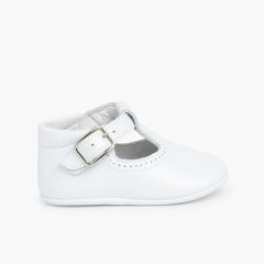 Sapato Pepito Pele Bebé com Fivela Branco