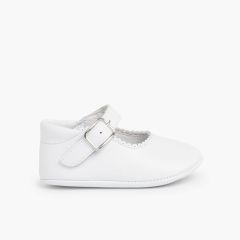 Sapato Mercedita Pele Bebé com Fivela Branco