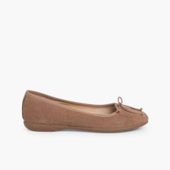 Sabrinas Camurça com Laço Fino Taupe