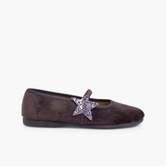Sabrinas com Estrela Glitter e Tira Elástica Cinzento