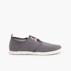 Sapatos Blucher Atacadores Sola de Borracha Cinzento