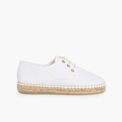 Sapatos Blucher de Lona com sola Alpargata Branco