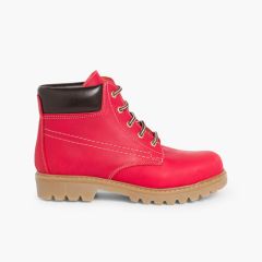 Botas de Montanha Crianças e Adultos Vermelho
