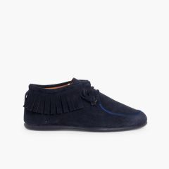 Botins de Franjas para Crianças e Mulher Azul Marinho