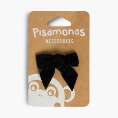 Elástico de cabelo com laço de veludo Preto