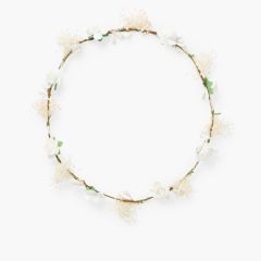 Coroa de flores e gypsophila Branco