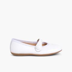 Sapatos Merceditas Pele Menina Comunhão Branco