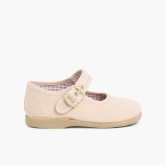 Sapatos Merceditas de Lona para Meninas Areia