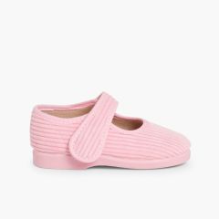 Pantufas Merceditas de Bombazina Meninas Rosa