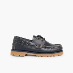 Sapatos de Vela com Atacadores Azul Marinho