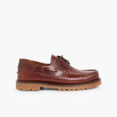 Sapatos de Vela com Atacadores Castanho