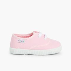 Ténis Criança com Atacadores Rosa
