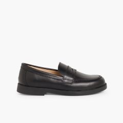 Mocassins Colegiais Azul Marinho/Preto Preto