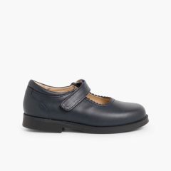 Sapatos Colegiais Menina com tiras aderentes     Azul Marinho