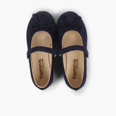 Sabrinas com tiras aderentes   e laço tipo mercedita Azul Marinho