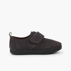 Bluchers de tiras aderentes   Casual em Pele de Camurça Cinzento