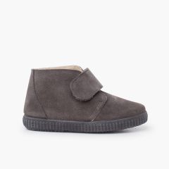 Botins tira larga aderente pelinho Cinzento