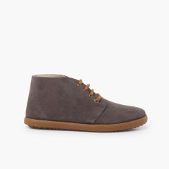 Botas camurça estilo safari contraste Cinzento