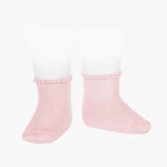 Meias Bebé Punho Trabalhado Rosa