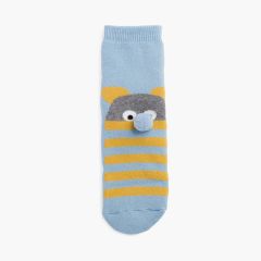 Meias Antiderrapantes Turco Pompom Urso Azul