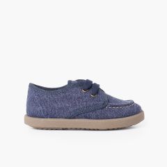 Sapatos de Vela Lona Casual Sport Azul Jeans