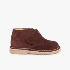 Botas Safari com tiras aderentes   Castanho